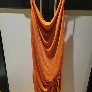 orange rouged dress